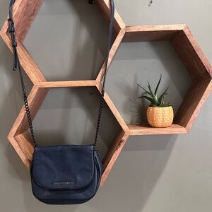 Michael Kors Bedford Pebbled Leather Midnight Blue Crossbody Bag